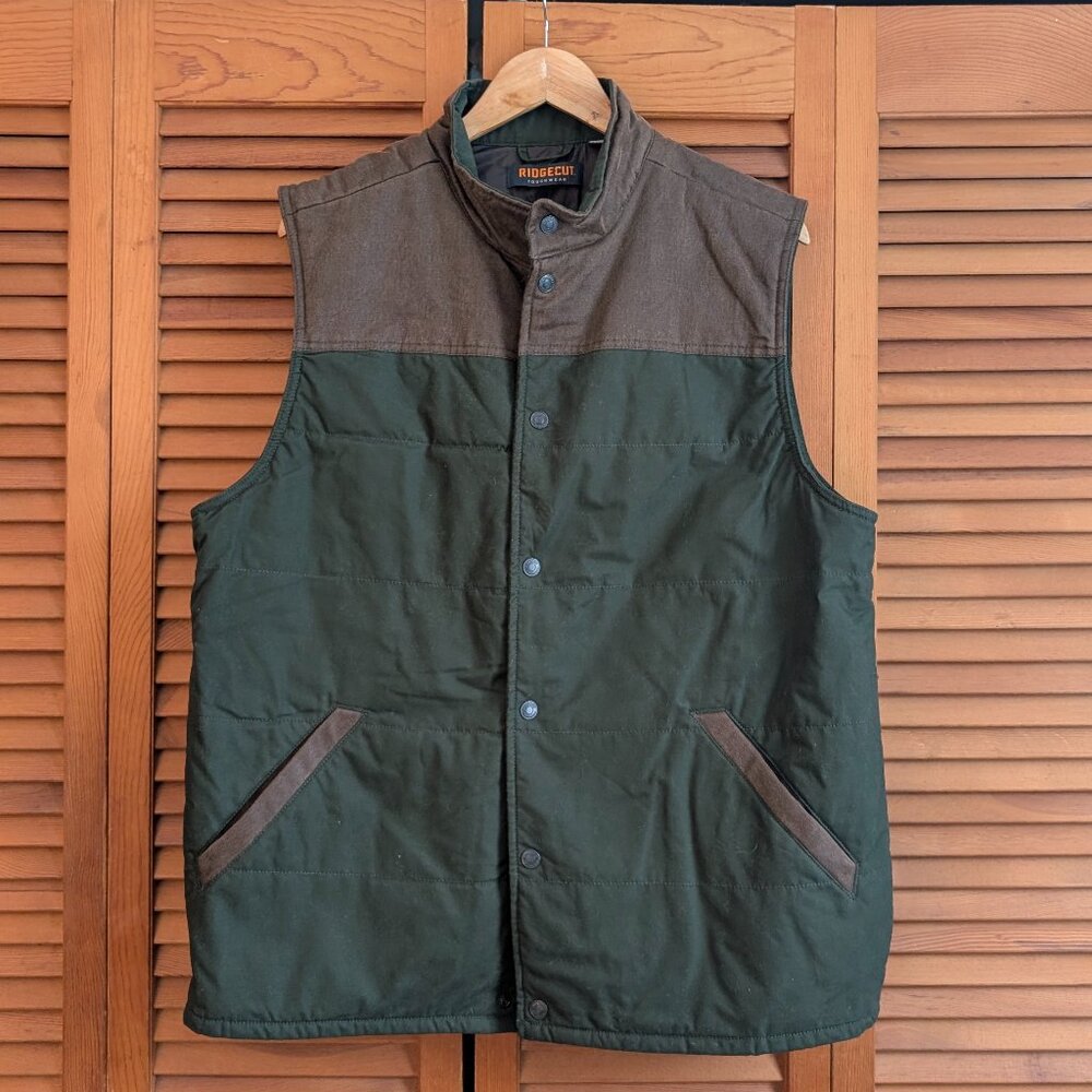 Ridgecut Roughwear Men’s Two-Tone Vest – Green & Brown (Size L)